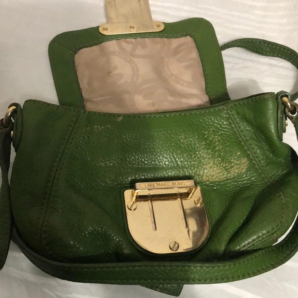 Michael Kors Mini Green Leather Crossbody Bag